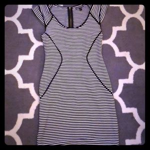 Black and white express bodycon dress